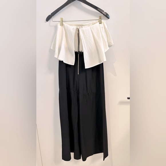 Intermix Womens Back Zip Layered Strapless Wide Leg Jumpsuit - Picture 4 of 8